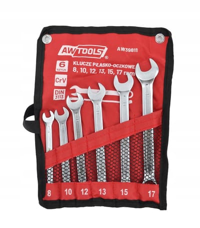 AWTOOLS - Vaste Dopsleutel Set - 6 stuks - 8mm-17mm - Chroom-Vanadiumstaal