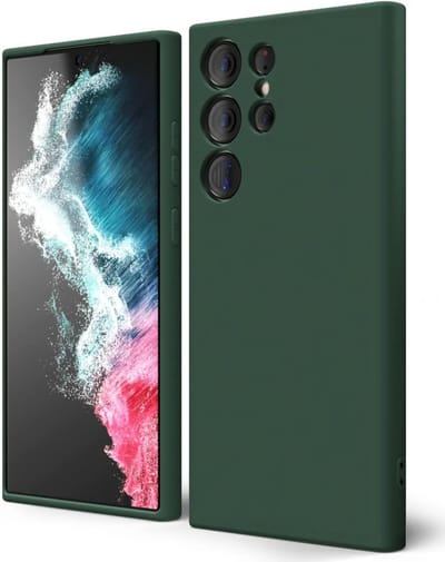 Hoesje met Camera Bescherming Geschikt voor Samsung Galaxy S22 Ultra | Back Cover | Dun | Flexibel TPU | Donkergroen