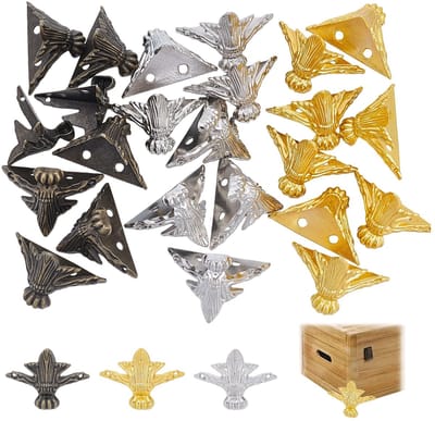 Cosensi- Antieke Poten - 24 Stuks - Messing/Metaal - Retrostijl - Decoratie - Bescherming - 3,8 x 3,8 cm - Meubelpoten