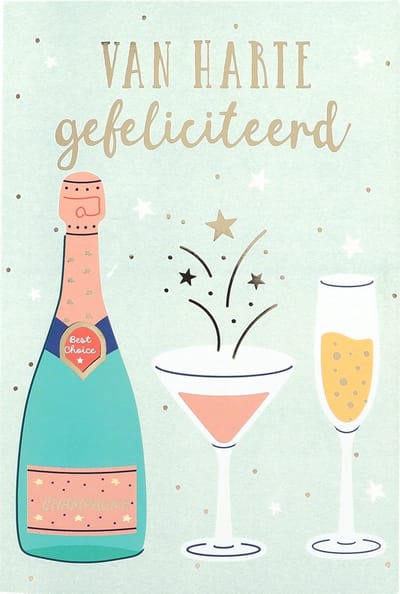 Depesche felicitatiekaart meerkleurig - vrolijke wenskaart verjaardag.