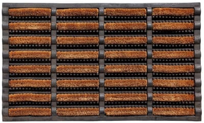 Zylo® Borstelmat voor Buiten - Voetenveger met Borstels - Deurmat - Antislip - Afwasbare Vuilvangmat met Waterafvoeropeningen - 45x75x5cm - Bruin