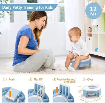 Toiletstoelen 3-in-1 Zindelijkheidstraining Reispotje - Draagbaar Opvouwbaar WC Trainer - Ringzittingen - Jongens Meisjes - Spatbescherming