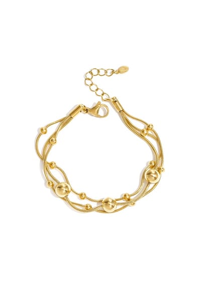 Goudlief Armband met kettingen en polkadots - Roestvrij staal - Verkleurt niet - Cadeau - Goudlief.nl