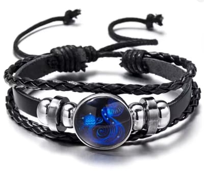 Actie4you® - Sterrenbeeld Armband - Verstelbare armband - Hanger sterrenbeeld - Gevlochten armband - Horoscoop – Glow in Dark - Waterman