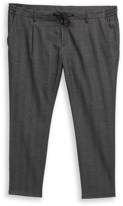 Tom Tailor - Plus Size - Regular fit chino broek - Maat 4XL - dark grey herringbone stripe