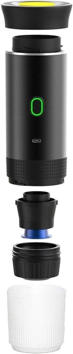 Reiskoffiezetapparaat - Draagbare Koffiemachine - Koffie Onderweg - Oplaadbaar Draadloos - 9.7x3.3 Inch - Zwart