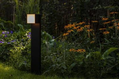 LUTEC Cuba Sokkellamp voor buiten - LED - 3000K - Mat Zwart