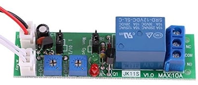 Dailygoods - DC relaismodule - Instelbare timer - 5V/12V/24V - 0-120 minuten - Elektronische schakeling - Voor automatisering - Compact formaat