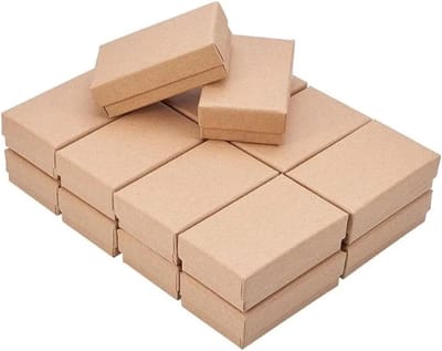 Kartonnen Sieraden Dozen - Geschenkdozen Opslag - Veilige Opslag - Inclusief Schuiminzetstuk - 18 Stuks - Kraft