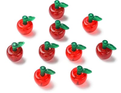 Acryl 3D Rode Appel Kralen Zoet Fruit Thema Spacer Kralen Voor Diy Armband Ketting Sieraden Maken Accessoires