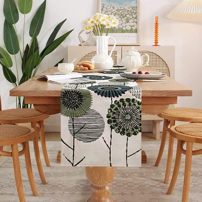 Tafelloper Moderne Tafelloper Groene Tafeldecoratie Grijze Tafelloper Beige Tafelloper Wit Linnen Tafelloper Lente Abstracte Linnen Tafelloper Voor Eettafel Party Verjaardag Zomer 40x140cm