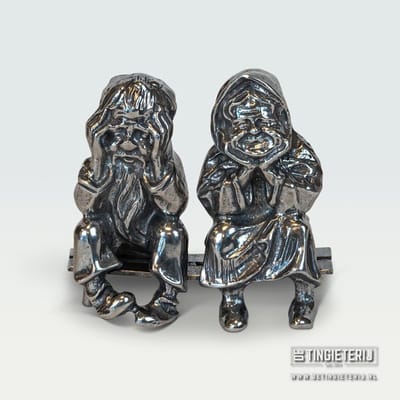 Abraham en Sara op bankje - 50 jaar - cadeau abraham - sara cadeau - jubileum - uniek geschenk - handgemaakt - miniatuur