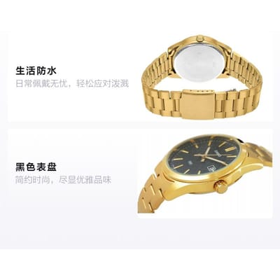 CASIO Klassiek Mode Waterdicht Kwarts Stalen Band Herenhorloge Zwarte Wijzerplaat MTP-VD03G-1A zwart