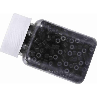 1000 STKS Fles Professionele Siliconen Voering Link Ringen Lussen Voor Menselijk Hairextensions(Bruin) zwart