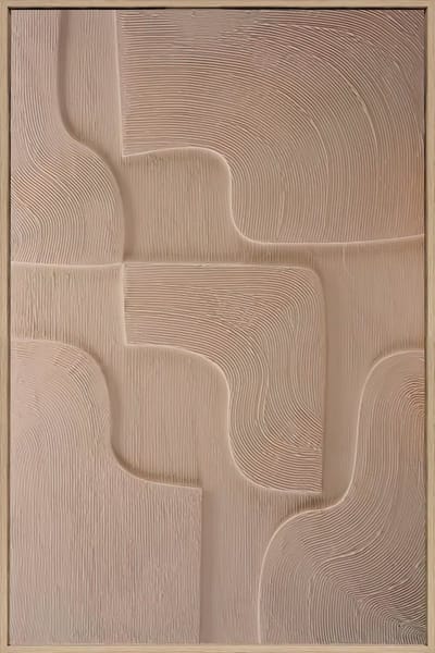 Ter Halle - Schilderij - Wanddecoratie - 3D Art - Beige Figuren - 80x120cm