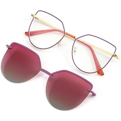 Kat-Oogvormige Flip-on Zonnebrilmonturen Magnetische Clip Dames Stijlvolle PC-Scherm Bril Dames Anti Blauw Licht Bril 7002