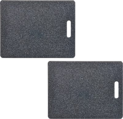 Zeller Keuken voedsel snijplank - 2x - antraciet - kunststof - 36 x 27 cm - Snijplanken