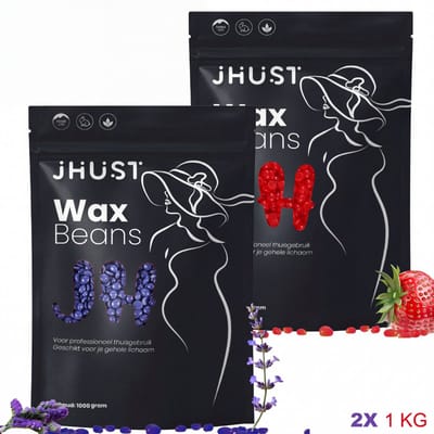 JHust® Wax Beans 2KG Lavendel + Strawberry - Wax Parels - Wax Bonen - Wax Korrels