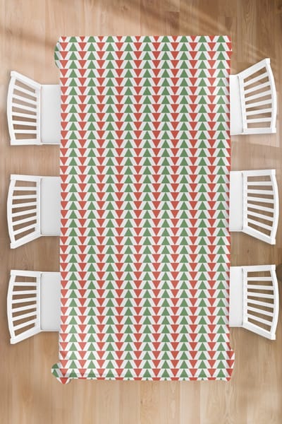 Kerst Tafelkleed - Kerstmis Decoratie - Tafellaken - Kerst - Patronen - Driehoek - 130x260 cm - Kerstmis Versiering - Tafeldecoratie Kerstmis - Kerstdecoratie tafel - Tafelversiering
