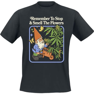 Steven Rhodes - Fun T-shirt - Smell the Flowers - L tot 3XL - voor Mannen - zwart