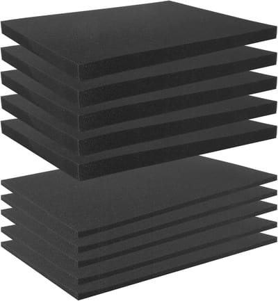 Set van 10 Grijze Schuimblokken voor Gereedschapskisten en Miniaturen - Snijbaar Schuim met Hoogte 25mm en Afmetingen 400x300mm