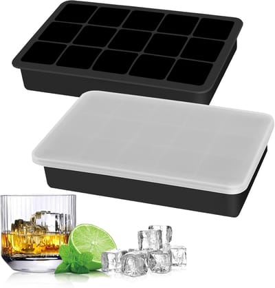 ijsblokjesvorm, per stuk verpakt met deksel, (LFGB-gecertificeerd en BPA-vrij), stapelbaar, 500 ml, 3,3 x 3,3 x 3,3 cm, ijsblokjesformaat, geschikt voor levensmiddelen, ruimtebesparend