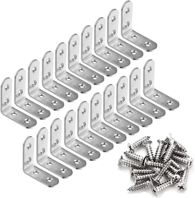 Hoekverbinder 90 graden RVS - 20 Stuks L-vormige Plankdragers voor Meubelmontage