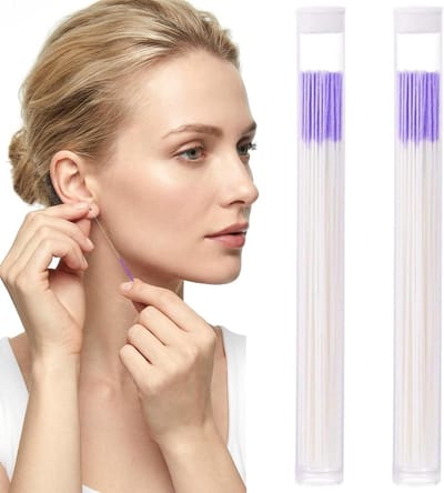 Reinigingsdraad voor oorpiercings - Verpakking met 120 oorreinigers - Reinigingstool voor oorpiercings - Verzorgingstool voor oorpiercings - Geschikt voor de verzorging van oorpiercings