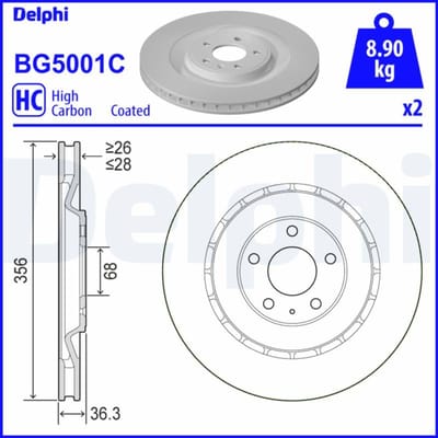Remschijf DELPHI BG5001C
