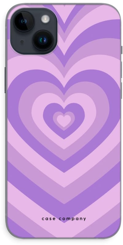 Case Company® - Hoesje geschikt voor iPhone 14 Plus hoesje - Hart Paars - Soft Cover Telefoonhoesje - Bescherming aan alle Kanten en Schermrand