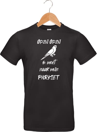 mijncadeautje - T-shirt unisex - zwart - opzij opzij ik moet naar mijn - Parkiet - maat S