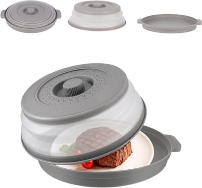Vouwbare Magnetron Deksel voor Eten - Hittebestendig, Voedselveilig en Herbruikbaar