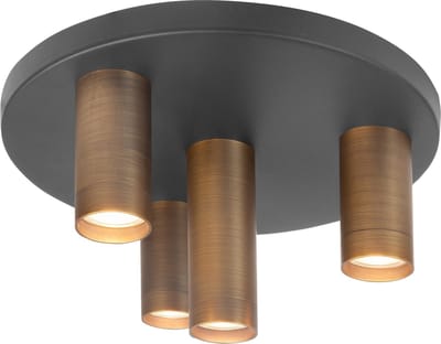 Highlight - Plafondlamp Perugia 4 lichts Ø 35 cm brons zwart