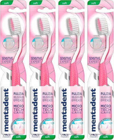 4 Stuks Gevoelige Tandenborstels met Zachte Borstelharen, Micro Tech Care