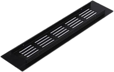Ventilatierooster - Luchtinlaat rooster - Kast ventilatie - Aluminiumlegering - 225 x 50 mm - Zwart
