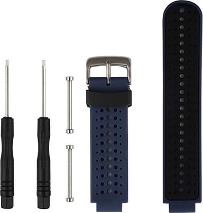 Siliconen bandje - geschikt voor Garmin Forerunner 220 / 230 / 235 / 620 / 630 / 735XT / Approach S20 / S5 / S6 - donkerblauw-zwart