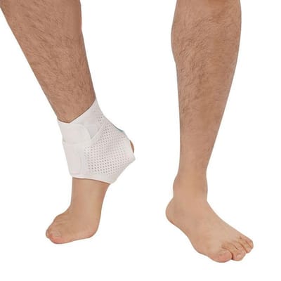 1 Stuks Elastisch Ademend Stof Verstelbare Atletiek Achillespees Enkelbrace, Peesplaatontsteking, Pijn Pijnverlichting Voor Verstuikingen, Verrekkingen wit