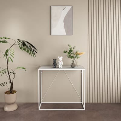 Console tafel Austevoll 90x30x80 cm staal wit