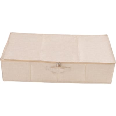 Rangement sous le lit Tissu Imperméable Pliable Rangement à Chaussures sous le Lit pour Vêtements Chaussettes Chaussures Beige