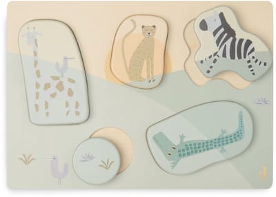 Jollein - Houten Puzzel - Jungle Jambo - Jungle Dieren - Houten Speelgoed - 100% FSC