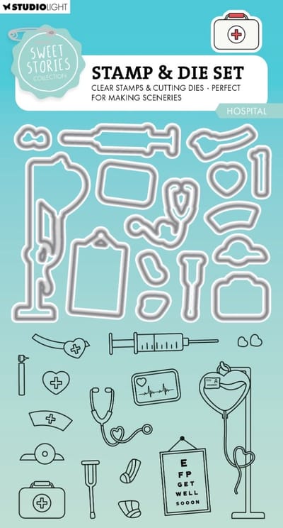 Stamp & cutting die Sweet stories - Hospital nr. 87