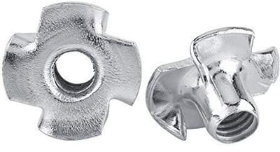 Dailygoody - T-Moeren 4 Klauwen - Meubelhoutbewerking - Verzinkt Koolstofstaal - Zilver - Stevige Bevestiging - Geschikt voor Hout en Composiet