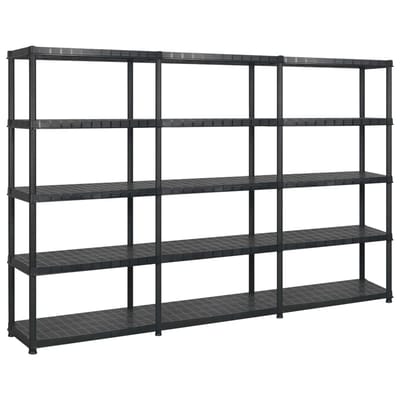 vidaXL - Opbergrek - 5-laags - 274,5x45,7x185 - cm - kunststof - zwart