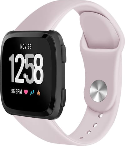 123watches siliconen sport band - roze zand - SM - Geschikt voor Fitbit Versa 1 & 2 / Lite