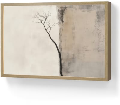 Wandlamp 60x40 cm - Oplaadbaar - Wabi sabi - Plant - Beige - Wandlampen binnen woonkamer - Slaapkamer lamp - Decoratieve nachtlamp - Vloerlamp draadloos
