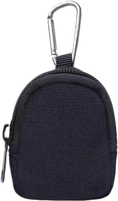 Sleutelhanger - Portemonnee - Sleutelhanger - Kleine gereedschapstas - Kan worden gebruikt als opbergzak voor minigereedschap - Heuptas voor autosleutels - Koptelefoontas - Rugzak-accessoiretas - 8,5 x 6,5 x 2,5 cm - Zwart