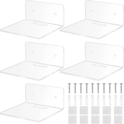 Famanu – Kleine wandplank - transparant acryl - mini wandrek - slaapkamer - badkamer - woonkamer - speaker - klok decoratie