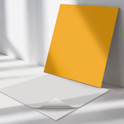 Wallfluent Vinyl Tegels - Kleur Lichtoranje Vloer Tegels PVC - 30 cm x 30 cm - Uniform PVC Tegels - Set van 9 - Vierkant PVC Tegels - Patroon Plaktegels - Zelfklevende PVC Tegels - Plaktegels Keuken en Badkamer
