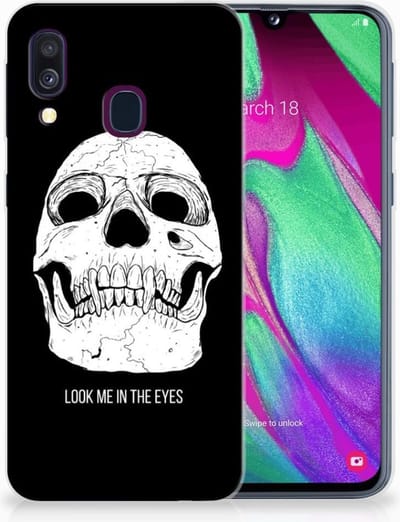 Silicone Back Case Samsung Galaxy A40 Skull Eyes