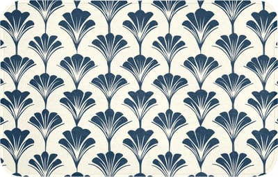 Badmat 80x50 cm - Antislip - Klassiek - Motief - Blauw - Badmatten voor badkamer - Badkamermat - Douchemat - Badkamer mat